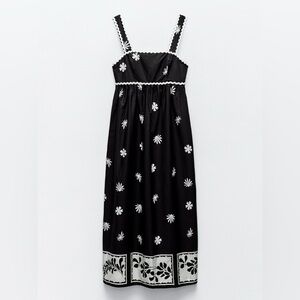 ZARA | Black and White Floral Maxi Dress | SIZE XS